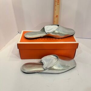 Katy Perry The Evie Mule Metallic Softy Nappa Silver Mules Size 10M 40